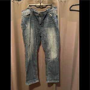 Seven brand minor distressed straight legged jeans